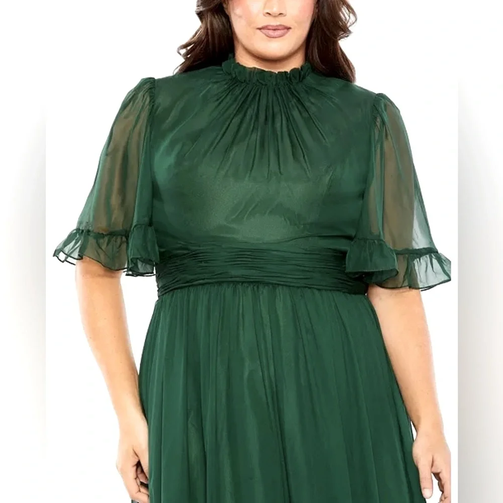 Mac Duggal Dark Green Maxi Dress - Picture 4 of 13